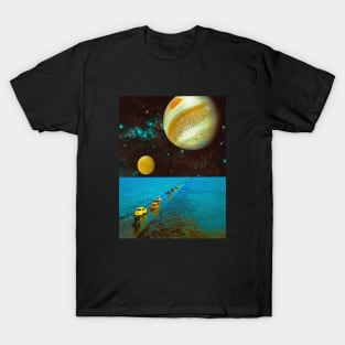 Infinite Sea - Space Collage, Retro Futurism, Sci-Fi T-Shirt